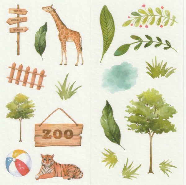 [FREE with US$10 purchase!] Zoo Animal Stickers Set A