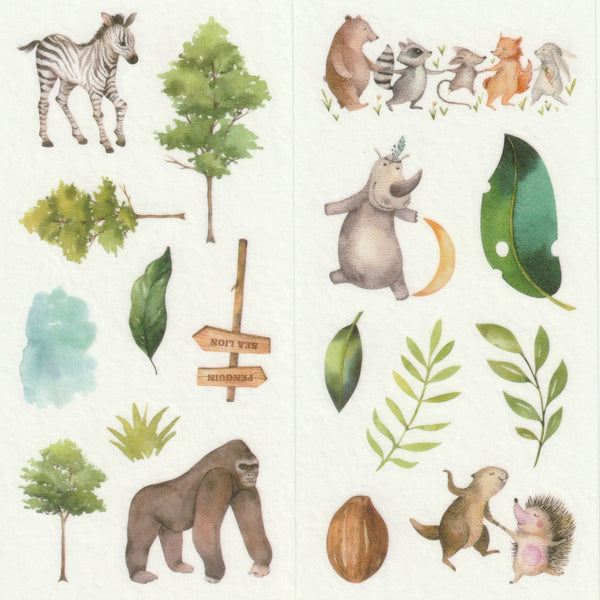 [FREE with US$10 purchase!] Zoo Animal Stickers Set C