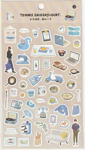 Make Each Day Count Sticker Set (Blue)