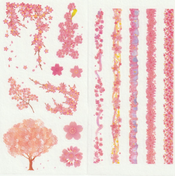 [FREE with US$10 purchase!] Sakura Cherry Blossoms Stickers Set A