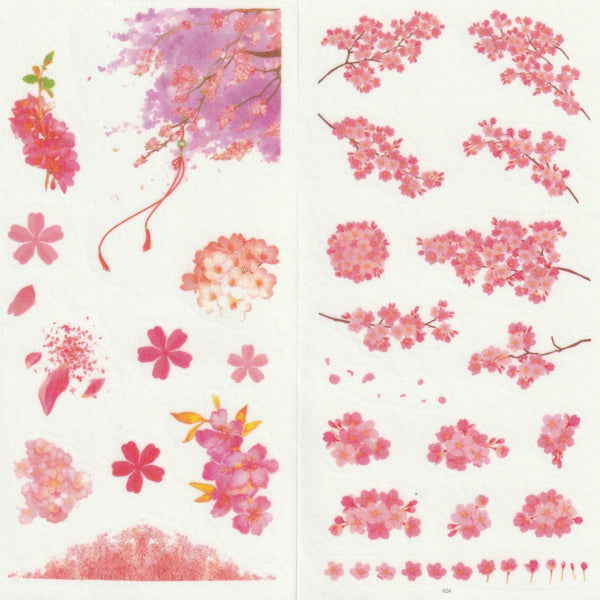 [FREE with US$10 purchase!] Sakura Cherry Blossoms Stickers Set C