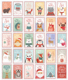 Christmas Animals Postcard - Fox Scarf