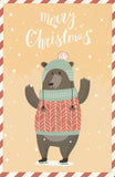 Christmas Animals Postcard - Bear Sweater