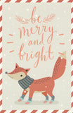 Christmas Animals Postcard - Fox Scarf