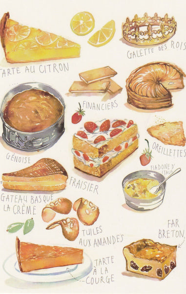 Food Recipe Postcard - French Pastries (A)